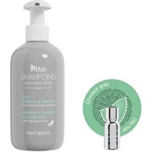 Mon Shampoing Duo Après Shampoing Naturel Cheveux Gras Sans Paraben/Sans Silicone Huiles Essentielles & Végétales Menthe, Romarin, Jojoba convient pour Lissage/Extension. 250ml + 5ml - Publicité