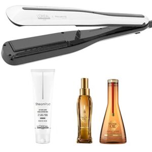 L'oreal_steampod L'Oréal Pro Steampod 3.0 Lisseur + Crème Epais 150 ml + Huile Mythic Oil 100ml + Shampoing Mythic Oil 250ml - Publicité