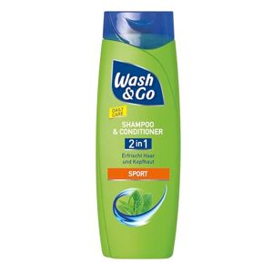 Wash&Go Wash & Go Shampooing et après-shampoing 2 en 1 pour le sport, 1 x 400 ml, soin quotidien des cheveux et du cuir chevelu rafraîchit les cheveux et le cuir chevelu - Publicité