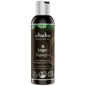 ahuhu ARGAN Shampoing (200 ml) – Shampoing riche pour une chevelure forte, douceur et souplesse naturelle, démêlage facile, cheveux cassants, secs ou bouclés - Publicité