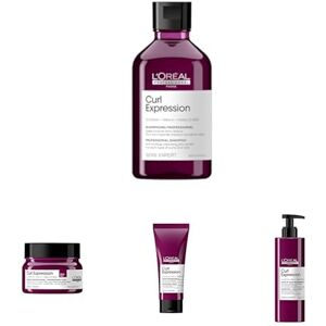 L'Oréal Professionnel , Routine Complète pour Cheveux Frisés/Crépus, Gelée Lavante Anti Résidu + Masque Riche Hydratant + Crème Hydratante Intensive + Gelée Coiffante - Publicité