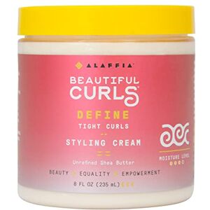 Alaffia Soin des cheveux, crème coiffante pour boucles serrées, produits capillaires épais et bouclés, crème nourrissante au beurre de karité pour cheveux bouclés, 236,8 g - Publicité