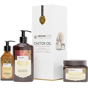 Arganicare Shampoing + Masque + Sérum Ricin   Accélérateur de Croissance   Apaise le cuir Chevelu   Nourrit et Renforce le cuir Chevelu   Cheveux Fort et Brillant   400ML + 500ML + 100ML - Publicité