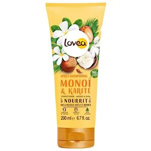 Lovea Après-Shampooing Monoï & Karité Nourrit, Répare & Démêle Cheveux Secs Et Abimés 96% D'Origine Naturelle Sans Silicone Vegan Fabriqué En France 200 ml - Publicité