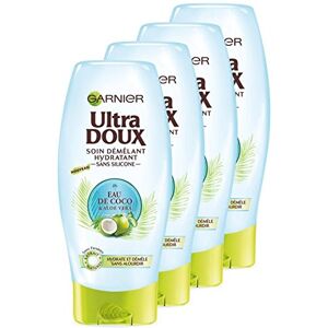 Garnier Ultra Doux Après-Shampooing Eau de Coco/Aloe Vera 200ml Lot de 4 - Publicité