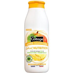 Cottage Après-shampoing Shot Nutrition à la Kératine végétale et Huile de Mangue BIO 98% d'ingrédients d'origine naturelle Cheveux secs et abimés Flacon 100% recyclé 250ml - Publicité