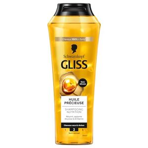 GLISS Schwarzkopf  Shampooing Nutrition Huile Précieuse Sans Silicone Nourrit Apporte Douceur & Brillance Cheveux secs & rêches Cheveux 100% Plus Forts Soin Normal 250ml - Publicité