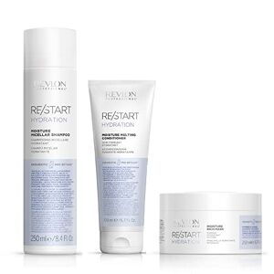 REVLON PROFESSIONAL Restart Hydration Shampooing Micellaire Hydratant 250 ml + Hydration Melting Conditioner Soin Fondant Hydratant 200 ml + Hydratation Rich Masque Hydratant 250 ml - Publicité