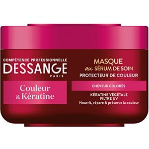 Dessange Masque Capillaire Couleur & Kératine Formule Enrichie En Kératine Végétale & Filtre UV Nourrit, Répare & Préserve La Couleur Pour Cheveux Colorés 250 ml - Publicité