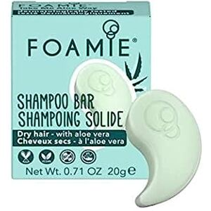 Foamie Shampoing Solide pour Cheveux Secs à l'Aloe Vera et à l'Euile D'Amande Format Voyage 100% Vegan sans Plastique et sans Sulfates 20G - Publicité