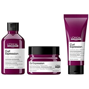 L'Oréal Professionnel , Routine Curl Expression, Cheveux Frisés, Shampoing Crème Lavante, Crème de Définition, Masque Hydratant & Démêlant, Spray Raviveur Sans Rinçage Duo, Trio, Quatuor - Publicité