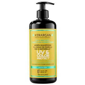 KERARGAN Après-Shampoing Protecteur UV & Couleur à l'Huile de Marula pour Cheveux Secs et Colorés Démêle, Hydrate, Renforce Sans Sulfate, GMO, Huile Minérale 500ml - Publicité