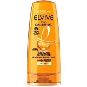 L'ORÉAL Paris Elvive Baume Huile Extraordinaire, Pour Cheveux Secs ou Étants, Nourrit et Donne Légèreté, Pour une chevelure saine et brillante, avec des huiles précieuses de Marula et Camélia, 200 ml - Publicité