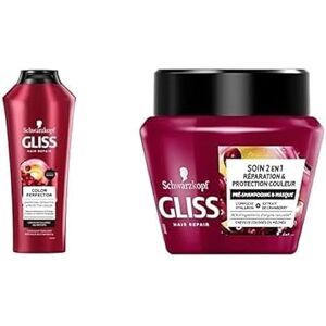 Schwarzkopf Gliss – Routine Cheveux Color Perfector – Shampooing + Masque – Cheveux Colorés ou Mêchés – Intensité et Eclat – Complexe Hyaluron et Extrait de Cranberry - Publicité
