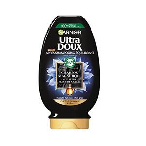 Garnier Ultra Doux Après-Shampooing Hydratant & Équilibrant au Charbon Magnétique & Fleur de Nigelle Pour Cheveux Normaux à Gras 200 ml - Publicité