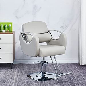 EBOSCUJW Chaise hydraulique pour le travail ou la maison, chaise de barbier, chaise de coiffeur, chaise de coupe de cheveux, chaise pivotante spéciale réglable (420 lb) (couleur : beige) (beige) pratique - Publicité