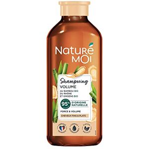 Naturé moi Shampooing Volume Sans Sulfate Soin des Cheveux Fins et Plats -Force et Volume Bambou et Ginseng Bio 95% d'Origine Naturelle 250 ml Fabriqué en France - Publicité