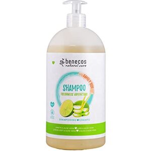 benecos Shampooing cosmétique naturel – Taille FAMILY citron vert et aloe vera – Végétalien - Publicité