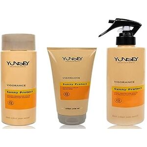 YUNSEY PROFESSIONAL Protection Solaire Cheveux- Coffret Soin Cheveux Solaire Vigorance Sunny- Kit Soin des cheveux 3 (Shampoing, Masque Réparateur, Spray Biphase) Répare et Nourrit Filtre UVA UVB- - Publicité