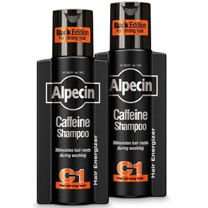 Alpecin Black Shampooing pour Hommes avec nouveau parfum 2x 250ml   Shampooing pour la Croissance des Cheveux   Shampooing pour Hommes pour des Cheveux Naturels et Forts - Publicité