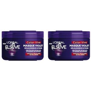 L’Oréal Paris L'Oréal Paris Masque Violet Déjaunisseur Intense Pour Cheveux Décolorés ou Éclaircis Neutralisation des Reflets Jaunes & Orangés Elseve Color-Vive 250 ml (Lot de 2) - Publicité