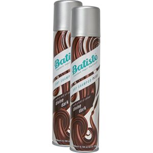 Batiste Shampoing Sec Dry Shampooing Divine Dark avec une touche de couleur pour les cheveux noir et brun foncé, Cheveux frais pour tous types de cheveux, lot de 2 (2 x 200 ml) - Publicité