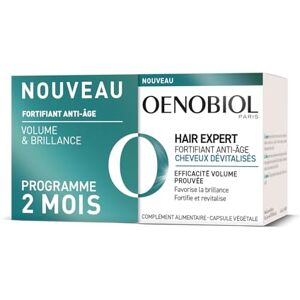 Oenobiol HAIR EXPERT Fortifiant Anti-Âge Nouveau Marc de Raisin et Céramides Efficacité prouvée Favorise la brillance Fortifie et revitalise Complément alimentaire 2x30 capsules 2 mois - Publicité