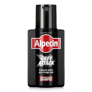 Alpecin Grey Attack Shampooing colorant à la caféine 200ml, graduellement plus foncés et forts, Effet colorant contrôlé, naturel pour des cheveux moins gris, Prévient chute des cheveux - Publicité