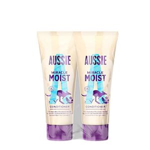 Aussie Miracle Moist Après-shampoing hydratant pour les cheveux secs et abîmés, 2x200 ml - Publicité