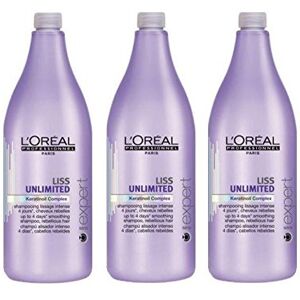 L’Oréal Paris L'Oréal Liss Unlimited Lot de 3 shampoings pour cheveux rebelles 1500 ml - Publicité