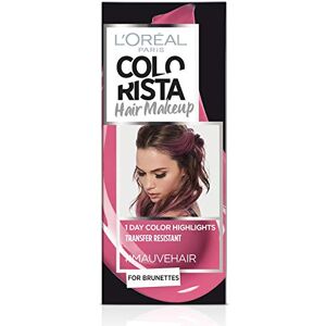 L’Oréal Paris L'Oréal Paris Colorista Hair Makeup Coloration Temporaire 1 Jour pour mèches et pointes Teinture pour cheveux bruns, Meches Rose mauve, 30 ml - Publicité