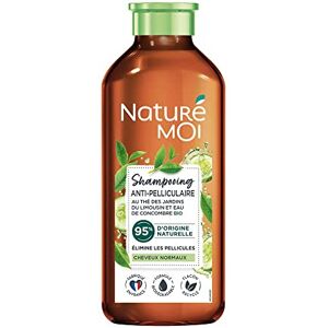 Naturé moi Shampooing Antipelliculaire Sans Sulfate Soin des Cheveux Normaux Pellicules Thé, Eau de Concombre Bio 95% d'Origine Naturelle 250 ml Fabriqué en France - Publicité