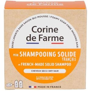 Corine de Farme Mon Shampooing Solide Français Cheveux Secs Huile de Coco Nourrit, Hydrate et Fait Briller Vegan, Clean Beauty 75gr - Publicité