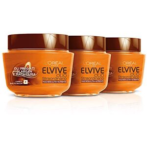 L’Oréal Paris Elvive L'Oréal Paris Elvive Masque nourrissant pour cheveux secs ou éteints Huile Extraordinaire 300 ml Lot de 3 x 300 ml [900 ml] - Publicité