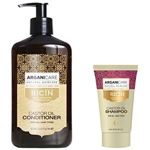 Arganicare – Gamme Ricin – Après Shampoing Reconstructeur 400 ml + Shampoing 50 ml -A l’huile de Ricin Bio – [Soin pour cheveux] Nourrit   Renforce   Hydrate Tous types de cheveux - Publicité