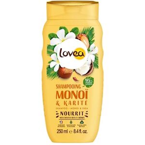 Lovea Shampooing Monoï & Karité Nettoie, Nourrit & Répare Cheveux Secs Et Abimés 95% D'Origine Naturelle Sans Silicone Sans Sulfate Fabriqué En France 250 ml - Publicité