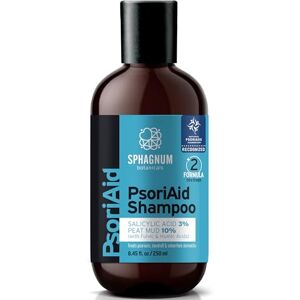 Sphagnum Botanicals Shampoing Psoriasis e Antipelliculaire avec Acide Salicylique   250ml   Acide fulvique naturel provenant de tourbe avec de l'huile d'argan pour anti démangeaisons. Aussi pour l'eczéma et antifongique - Publicité