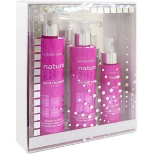 Abril Et Nature Pack Cadeau Ligne Nature Frizz Shampoing, Masque Hydratant et Protecteur Thermique Traitement pour les Cheveux à la Kératine et Beurre de Karité Puissant Anti Frizz Kit Végan - Publicité