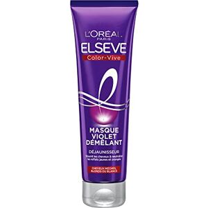 L’Oréal Paris L'Oréal Paris Masque Violet Démêlant Déjaunisseur Pour Cheveux Méchés, Blonds ou Blancs Neutralisation des Reflets Jaunes & Orangés Elseve Color-Vive 150 ml - Publicité