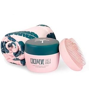 Coco & Eve Lot de 3 produits et accessoires That's A Wrap masque cheveux, brosse démêlante, serviette turban en microfibres pour tous types de cheveux (212ml) - Publicité