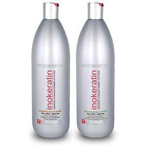 inokeratin Duo Shampoing & Après-Shampoing Sans Sulfate, Sans Silicone, Sans Parabène 2 x 1000ml Booster Après Lissage Brésilien Made in France (2 x 1000 ml) - Publicité