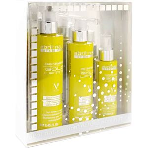 Abril Et Nature Pack Cadeau Ligne Gold Lifting Pour Cheveux Frisés Contient Shampoing, Masque Hydratant et Sérum pour les Cheveux Traitement aux Cellules Souches Puissant Anti-Frizz - Publicité