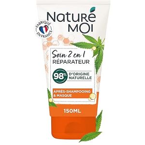 Naturé moi Soin Cheveux 2 en 1 Après-shampooing + Masque Cheveux Secs et Abîmés Aux Céramides Végétales et à l'huile de Chanvre Bio 98% d'Origine Naturelle 150 ml Fabriqué en France - Publicité