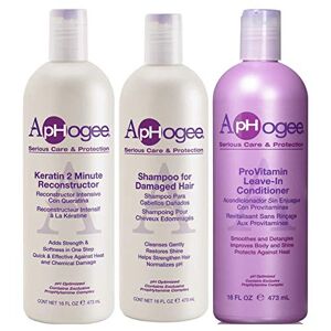 Aphogee Keratin 2 Minute Reconstructor with Shampoo for Damage Hair & ProVitamin Leave-in Conditioner - Publicité