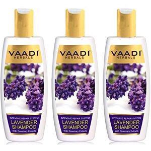 Vaadi Herbals Lavande avec Shampooing à l'Extrait de Romarin Shampooing Réparateur Intensif TOUT SANS Sulfate Naturel sans paraben pour tous les types de cheveux Bouteilles (3 X 350 ML) ... Publicité