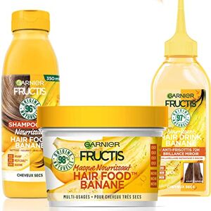 Garnier Fructis Hair Food Soin Cheveux Routine à la Banane pour Cheveux Secs et Très Secs 97% d'ingrédients d'origine naturelle - Publicité