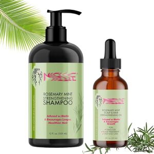 Byhsoep Lot de 2 shampoings au romarin 335 ml et 59 ml d'huile de romarin pour cheveux, 100% pure huile de romarin naturelle, shampoing au romarin pour la croissance des cheveux et les soins de la p - Publicité