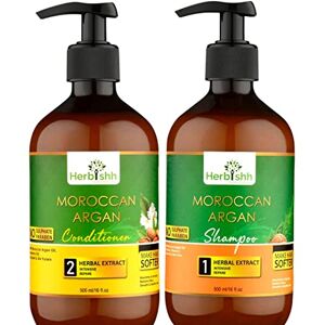 Herbishh Moroccan Argan Hair Shampoo + Argan Hair Conditioner Kit Free from Mineral Oils, Sulphates & Parabens  For Dry & Frizzy Hair - Publicité
