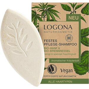 Logona Naturkosmetik Shampooing solide pour cheveux naturellement sains, barre de shampooing avec formule végétalienne en chanvre bio et ortie biologique, comme du savon pour cheveux, 1 x 60 g - Publicité