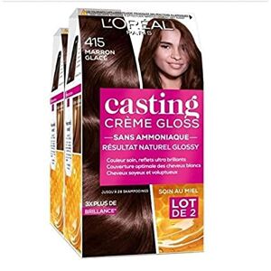 L'ORÉAL Paris Casting Crème Gloss Coloration Ton sur Ton pour Cheveux Sans Ammoniaque Marron Glacé (415) - Publicité